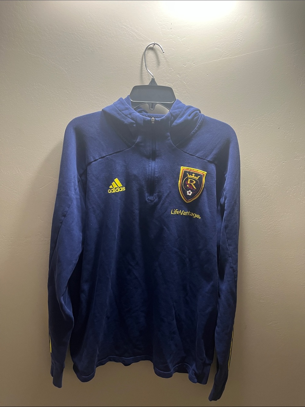 adidas Navy Blue & Yellow Real Salt Lake Half-Zip Hoodie